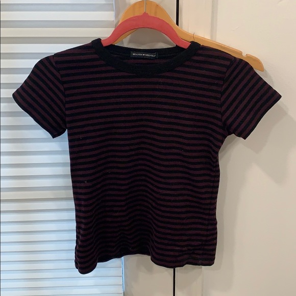 Brandy Melville Tops - Striped brandy melville tight t-shirt